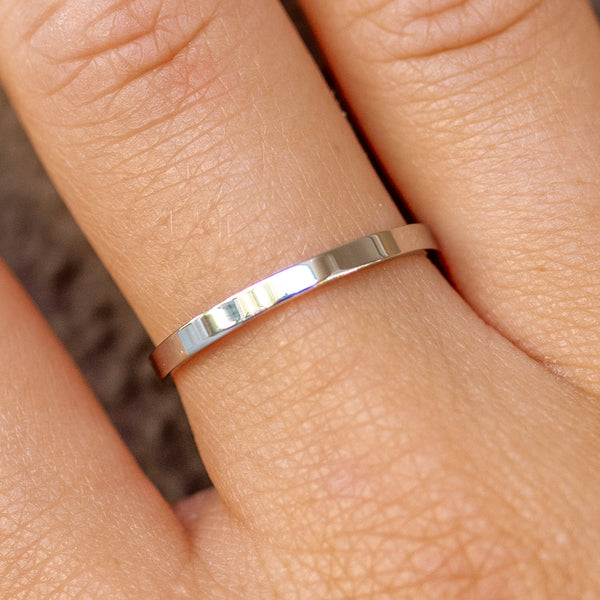 Staple Ring Silver | Minimal Silver Band Ring – ALCO Jewelry