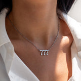 Angel Number Necklace Silver