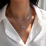 Angel Number Necklace Silver