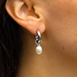 Pearl Diver Earrings Silver